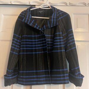 Chico's Black and Blue Plaid Women's Jacket